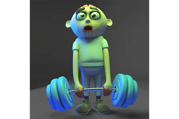 How did the zombie bodybuilder hurt his back?