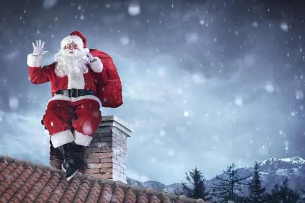 Why does Santa Claus go down the chimney on Christmas Eve?